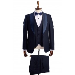 Costum ceremonie bleumarin rever detasabil